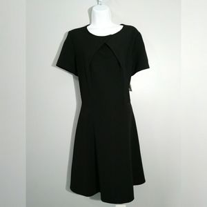 NWT J.Taylor black ribbed short sleeve dress sz 14